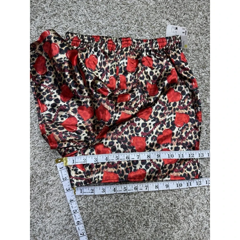 Joe Boxer Mens S Satin Boxer Shorts NWT Leopard Hearts Kmart Deadstock Underwear